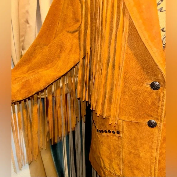 🌵CRIPPLE CREEK🌵WHISKEY FRINGE SUEDED LEATHER JACKET🌵 - Picture 2 of 12